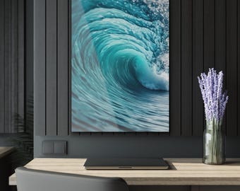 Acrylic Wall Art, Blue Ocean Wave Sea Art Acrylic Print, Nautical Photography, Beach Vibe Art, Coastal Modern Decor