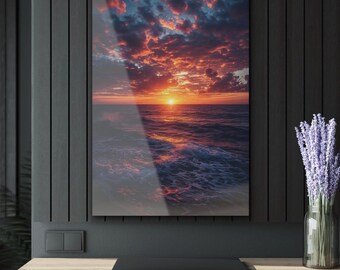 Acrylic Wall Art, Beach Sunset Picture On Acrylic, Sunset Wall Art, Coastal Decor