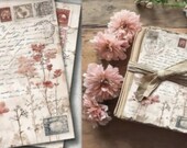 Shabby Chic Junk Journal Pages, Folio, Vintage, Cover, Floral, Pink, Rose, Shabby, My Porch Prints, Printable, Digital Download