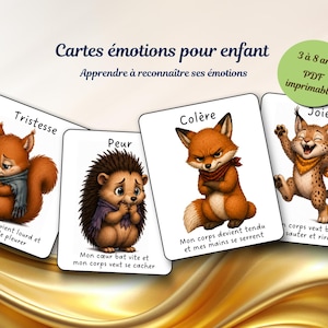 Karty emocji dla dzieci | Plik PDF do druku | Naucz się rozpoznawać emocje | Narzędzie edukacyjne dla dzieci w wieku 3-8 lat | Gra emocjonalna dla dzieci