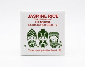 Jasmine Rice Kitchen Square Magnet | Fridge Magnet | Refrigerator Decor