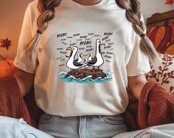 Lustige Möwe Mama PNG, Familie Shirt Design, Müde Mama Club (Digitaler Download)