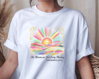 Bibel-Vers SVG, Seine Barmherzigkeit sind jeden Morgen neu PNG, Christian Cross Sublimation Design, Schrift Digitaler Download