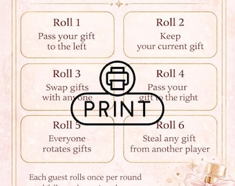 Perfume Exchange Dice Game | Pink Gold Fragrance Party Swap (Digital Download)