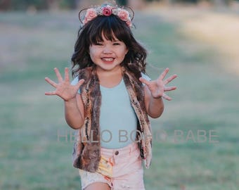 Brown Bear -Handmade Faux Fur Costume - Halloween - Made to order - Handmade in the USA -Girls - Boys - Fall - Dress Up - Birthday