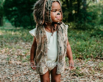 Hound Dog - Handmade Faux Fur Costume - Halloween - Made to order - Handmade in the USA -Girls - Boys - Fall - Dress Up - Jacket - Birthday