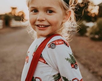 Handmade Vintage Truck Leo - Christmas - Holidays - Made to order - Handmade in the USA -Girls - Leotard - Winter Style