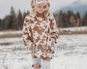 Handmade Cow Print Sweater: Boho Country Girl Style