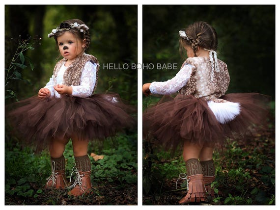 brown dress for deer costume HalloweenCostumes.com Small Girl Fawn Costume for Girls, Brown/Brown