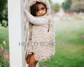 Llama -Handmade Faux Fur Costume - Halloween - Made to order - Handmade in the USA -Girls - Boys - Fall - Dress Up - Jacket - Birthday