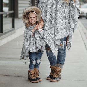 Handmade Poncho - Aynslee - Medium Weight - Made to order - Handmade in the USA -Girls - Boys - Fall - Beach - Blanket - Jacket - Spring