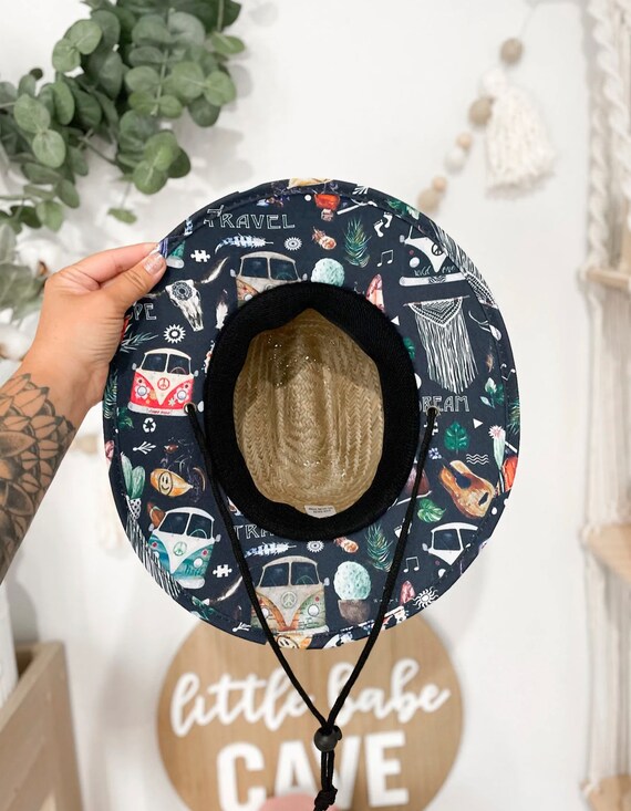 Child Sun Hat - Charcoal Wanderlust - Woven Straw Sun Hat  display picture 3
