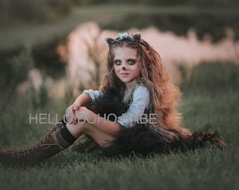 Raccoon Handmade Faux Fur Costume - Halloween - Made to order - Handmade in the USA -Girls - Boys - Fall - Dress Up - Birthday
