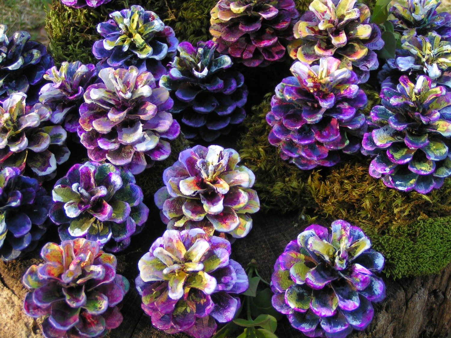 Painted Pine Cone FlowersUnique Handmade Lavender Pink Etsy