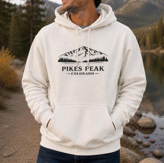 Pikes Peak Colorado Hoodie, Mountain Hiking Sweatshirt, Rocky Mountain Outdoor Gift