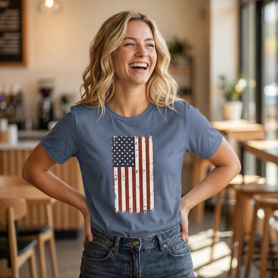 Distressed American Flag T-Shirt: Vintage Patriotic USA Graphic Tee