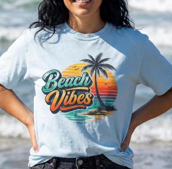 Laid Back Beach Vibes T-shirt | Soft Cotton, Garment-Dyed Tee