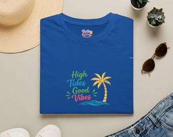 High Tides Good Vibes T-Shirt | Palm Tree Beach Graphic