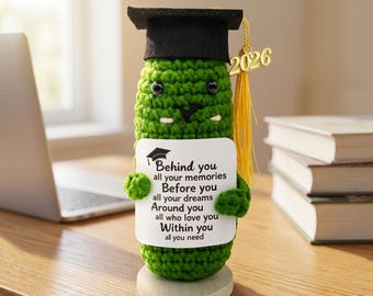 Crochet Cucumber Plush Toy, Handmade Amigurumi Pickle Doll, Cute Vegetable Stuffed Toy, Funny Gift for Kids Adults
