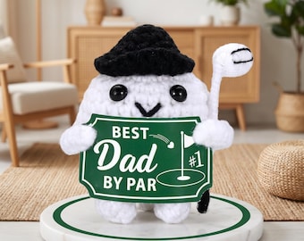 Crochet Golf Ball Doll| Funny Golf Pun Gift for Husband | Father’s Day Desk Decor | Mini Amigurumi Figurine