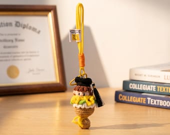 Graduation Gift for Him, Handmade Crochet Graduation Boy Plush, Doctor Cap Keepsake, Class of 2026 Gift, Student Grad Keychain Charm