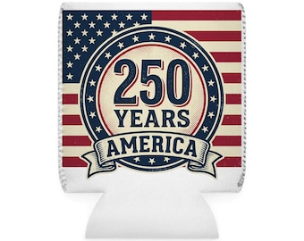 Funda para enfriador de latas de 250 años de Estados Unidos / Insignia de la bandera patriótica