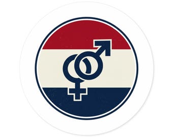 Retro Geschlecht Symbole Runde Aufkleber | Innen und Außen Vinyl