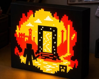 Nether Portal LED 3d printed light box