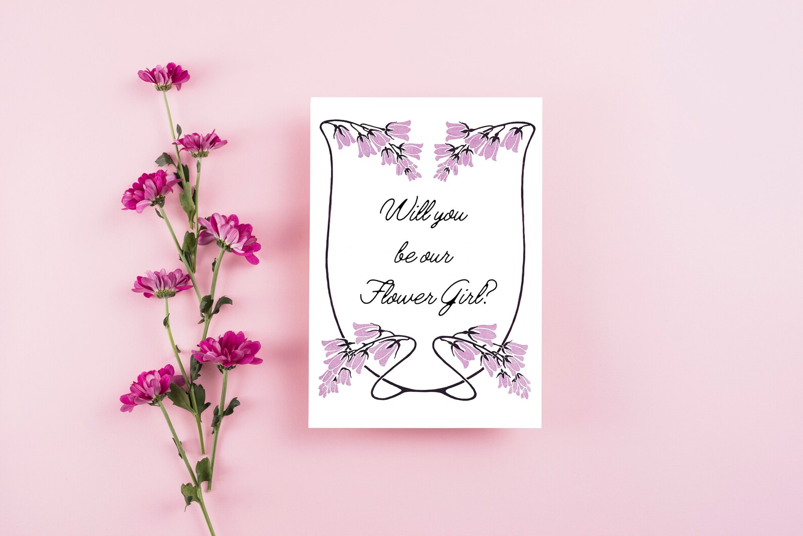 Vintage Flower Girl Proposal Printable Will You Be My Flower Girl Card