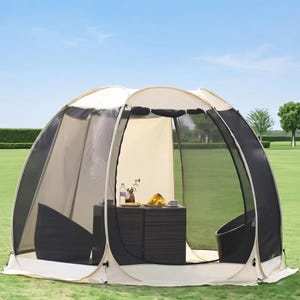 Hexagonal Pop Up Camping Tent - Automatic Quick Opening Mesh Tent for Beach, Picnic & Outdoor Mosquito Protection