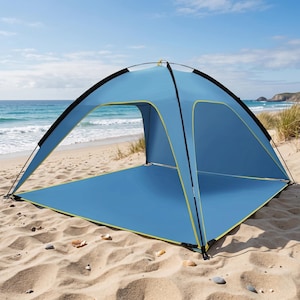 Instant Pop Up Beach Tent - Waterproof Sun Shelter with 3 Mesh Windows - Spacious Quick Opening Outdoor Camping Tent