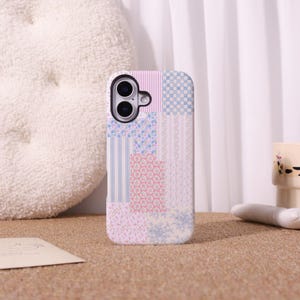 Cover per telefono con patchwork floreale, compatibile con iPhone 17, 16, 15, 14 Pro Max Plus, iPhone 17/16e, cover magnetica resistente, cover alla moda.