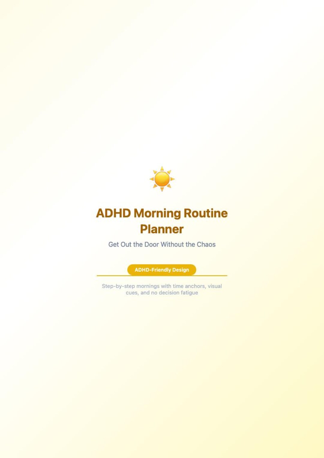 ADHD Morning Routine Planner | Step-by-step Schedule, Time Management ...