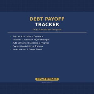 Debt Payoff Tracker Spreadsheet | Debt Snowball + Avalanche Calculator (Digital Download)