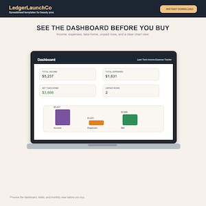 Strumento di monitoraggio delle entrate e delle uscite per lash technician, foglio di calcolo per l'attività di extension ciglia / Clienti, ritocchi, forniture, mance / Excel + Fogli Google immagine 2