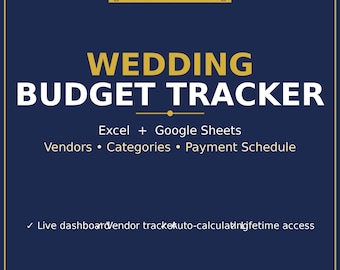 Hochzeit Budget Tracker Tabelle | Lieferanten-+ Kosten-Tracking | Excel, Google Sheets (Instant Download)