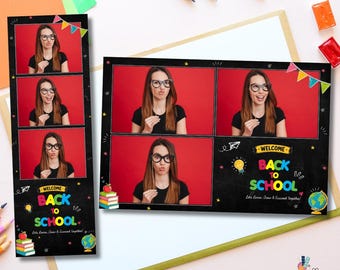 Plantilla para fotomatón escolar / Marco para fiesta de regreso a clases / Fotomatón para el primer día de clases