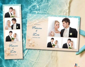 Coastal Wedding Photo Template, Elegant Beach Wedding Booth Frame