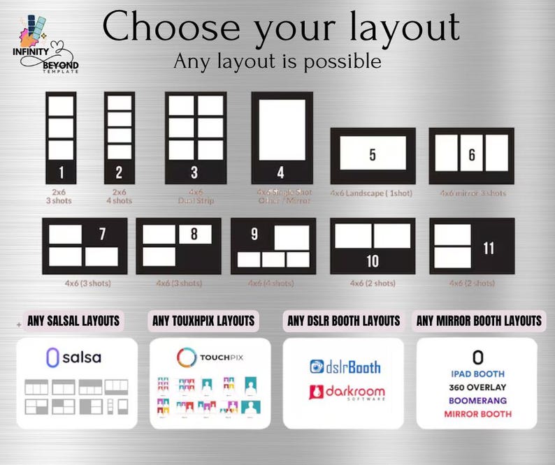 Photo Booth Framelayout Photobooth Template Bundle | Instant Download Photo Booth Layouts ...