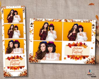 Plantilla de marco para fotomatón de otoño / Recuerdos para fiestas de otoño / Fotomatón para celebración de la cosecha