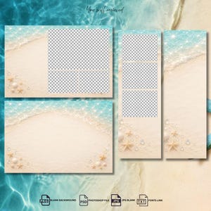 Coastal Wedding Photo Template, Elegant Beach Wedding Booth Frame image 2