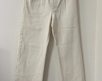 Vintage 90s Levi’s 501 Premium White Denim Jeans Size 26 X 30 Made In USA