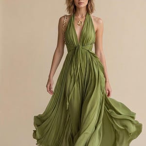Abito lungo da donna con scollo a V profondo, senza maniche, con inserti patchwork, elegante abito da festa per le vacanze, chic abito lungo estivo streetwear 2026