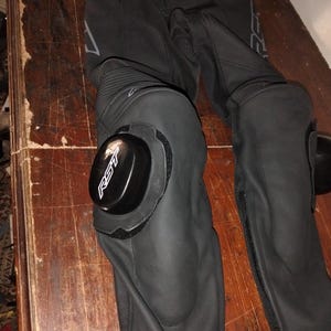 Men's Black Leather Motorcycle Racing Pants with Protective Armor and Removable Knee Sliders image 6