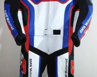 BMW Motorrad S1000RR Leather Racing Suit - Professional CE Armored One Piece Biker Riding Gear