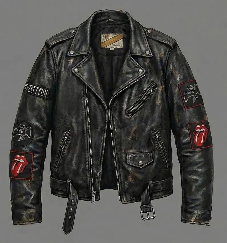 Led Zeppelin Leather Jacket - Etsy UK