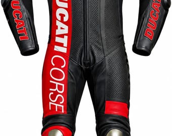 Men Women Motorcycle Racing Suit, Leather Biker Riding Suit, One Piece Motorcy