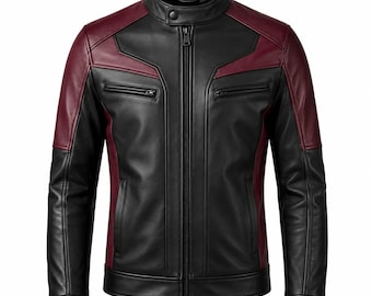 Men's Women's Leather Motorcycle Jacket, Custom Biker Jacket, Vintage Racing