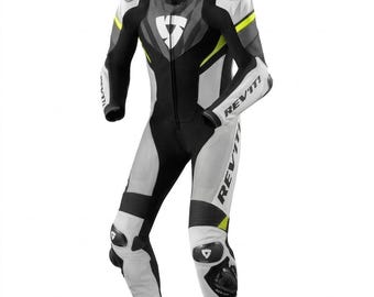 Professional One-Piece Leather Motorcycle Racing Suit – CE Armored & Aerodynamic