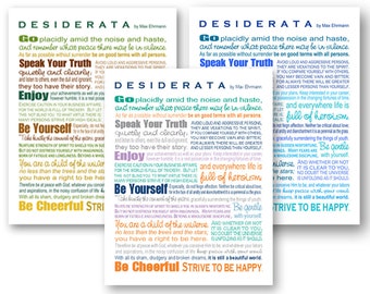 Desiderata Poem by Max Ehrmann - Best Selling Inspirational Print - 8x10 - Grad Poetry Lover Gift - Design by Ginny Gaura